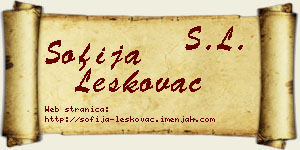 Sofija Leskovac vizit kartica